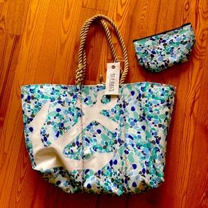 Sea Bags Large Bag with Pouch Sea Glass Collection